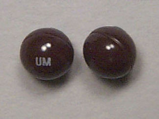 This is a Capsule imprinted with UM on the front, nothing on the back.