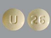 Atenolol W/Chlorthalidone: Esto es un Tableta imprimido con U en la parte delantera, 26 en la parte posterior, y es fabricado por None.