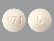 Memantine Hcl: Esto es un Tableta imprimido con 171 en la parte delantera, U en la parte posterior, y es fabricado por None.