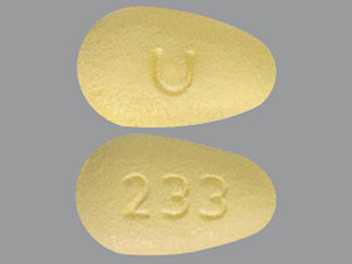 This is a Tablet imprinted with 233 on the front, U on the back.