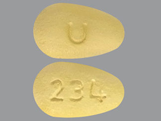This is a Tablet imprinted with 234 on the front, U on the back.