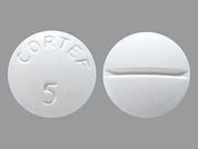 Hydrocortisone: This is a Tablet imprinted with CORTEF  5 on the front, nothing on the back.