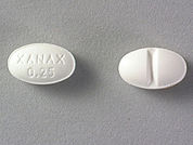 Xanax: This is a Tablet imprinted with XANAX  0.25 on the front, nothing on the back.