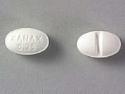 Xanax: Esto es un Tableta imprimido con XANAX  0.25 en la parte delantera, nada en la parte posterior, y es fabricado por None.