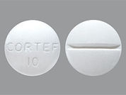 Cortef: This is a Tablet imprinted with CORTEF  10 on the front, nothing on the back.