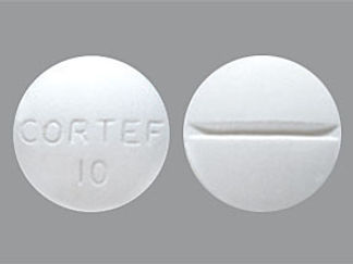 This is a Tablet imprinted with CORTEF  10 on the front, nothing on the back.