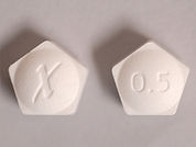 Xanax Xr: This is a Tablet Er 24 Hr imprinted with X on the front, 0.5 on the back.