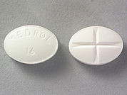 Medrol: Esto es un Tableta imprimido con MEDROL  16 en la parte delantera, nada en la parte posterior, y es fabricado por None.