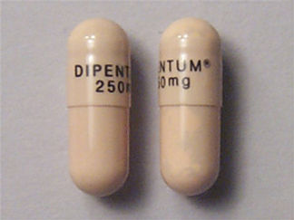 This is a Capsule imprinted with DIPENTUM  250mg on the front, nothing on the back.