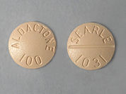 Aldactone: Esto es un Tableta imprimido con ALDACTONE  100 en la parte delantera, SEARLE  1031 en la parte posterior, y es fabricado por None.