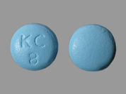 Klor-Con: This is a Tablet Er imprinted with KC  8 on the front, nothing on the back.