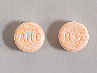 This is a Tablet imprinted with AMT on the front, 832 on the back.