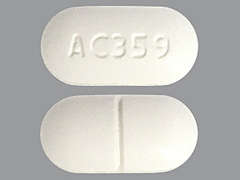 This is a white oblong Tablet imprinted with AC359 on the front, nothing on the back, and is manufactured by UPSHER-SMITH LA.