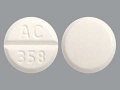 This is a white round Tablet imprinted with AC  358 on the front, nothing on the back, and is manufactured by UPSHER-SMITH LA.