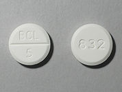 Bethanechol Chloride: This is a Tablet imprinted with BCL  5 on the front, 832 on the back.