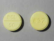 Bethanechol Chloride: Esto es un Tableta imprimido con BCL  50 en la parte delantera, 832 en la parte posterior, y es fabricado por None.