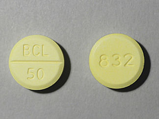 This is a Tablet imprinted with BCL  50 on the front, 832 on the back.