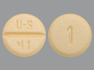 This is a Tablet imprinted with U-S  41 on the front, 1 on the back.