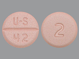 This is a Tablet imprinted with U-S  42 on the front, 2 on the back.