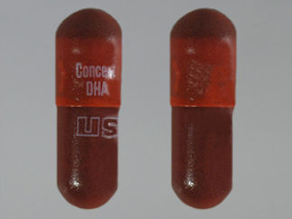 This is a Capsule imprinted with Concept  DHA on the front, US on the back.