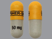 Qudexy Xr: Esto es un Cápsula Para Rociar Er 24 Hr imprimido con UPSHER-SMITH en la parte delantera, 50 mg en la parte posterior, y es fabricado por None.