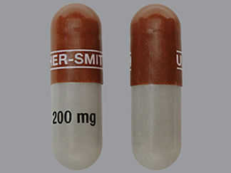 Esto es un Cápsula Para Rociar Er 24 Hr imprimido con UPSHER-SMITH en la parte delantera, 200 mg en la parte posterior, y es fabricado por None.