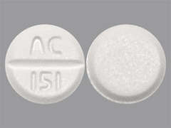 This is a Tablet imprinted with AC  151 on the front, nothing on the back.