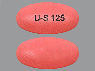 This is a Tablet Dr imprinted with U-S 125 on the front, nothing on the back.