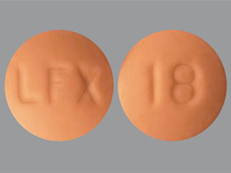 This is a Tablet imprinted with LFX on the front, 18 on the back.