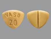 Vasotec: This is a Tablet imprinted with VASO  20 on the front, nothing on the back.