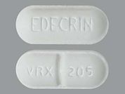 Edecrin: Esto es un Tableta imprimido con VRX 205 en la parte delantera, EDECRIN en la parte posterior, y es fabricado por None.