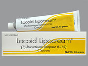 Locoid Lipocream: Esto es un Crema imprimido con nada en la parte delantera, nada en la parte posterior, y es fabricado por None.