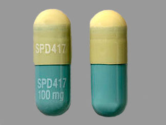 Esto es un Cápsula Er Multifásico 12hr imprimido con SPD417 en la parte delantera, SPD417  100 mg en la parte posterior, y es fabricado por None.