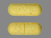 Mestinon: This is a Tablet Er imprinted with MES V 180 on the front, nothing on the back.