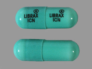 This is a Capsule imprinted with logo and LIBRAX  ICN on the front, logo and LIBRAX  ICN on the back.