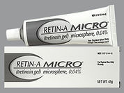 Retin-A Micro: Esto es un Gel imprimido con nada en la parte delantera, nada en la parte posterior, y es fabricado por None.