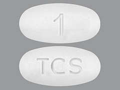 This is a white oval Tablet Er 24 Hr imprinted with 1 on the front, TCS on the back, and is manufactured by VELOXIS PHARMAC.
