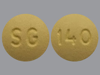 This is a Tablet imprinted with SG on the front, 140 on the back.
