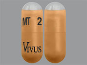 Pancreaze: This is a Capsule Dr imprinted with MT 2 on the front, VIVUS on the back.