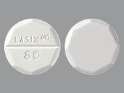 Lasix: This is a Tablet imprinted with LASIX and logo 80 on the front, nothing on the back.
