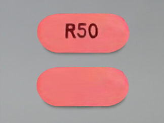 This is a Capsule imprinted with R50 on the front, nothing on the back.