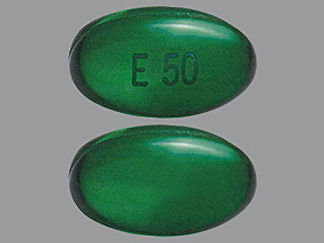 This is a Capsule imprinted with E 50 on the front, nothing on the back.