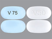 Symdeko: This is a Tablet Seq imprinted with V50 or V 75 on the front, nothing on the back.