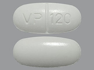This is a Tablet imprinted with VP 120 on the front, nothing on the back.