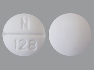 Esto es un Tableta imprimido con N 128 en la parte delantera, nada en la parte posterior, y es fabricado por None.