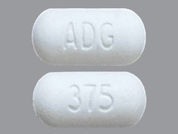 Chlorzoxazone: This is a Tablet imprinted with ADG on the front, 375 on the back.