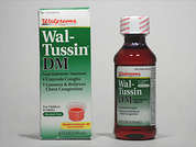 Wal-Tussin Dm: This is a pink Syrup imprinted with nothing on the front, nothing on the back, and is manufactured by WALGREEN CO..