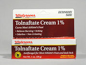Tolnaftate: This is a Cream imprinted with nothing on the front, nothing on the back.
