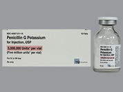 Penicillin G Potassium: Esto es un Vial imprimido con nada en la parte delantera, nada en la parte posterior, y es fabricado por None.