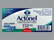 Actonel: Esto es un Tableta imprimido con RSN en la parte delantera, 150 mg en la parte posterior, y es fabricado por None.